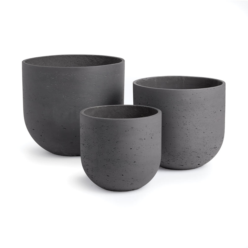 NAPA Home & Garden, CONCRETELITE TERRANEA POTS, SET OF 3,N3AC07BK