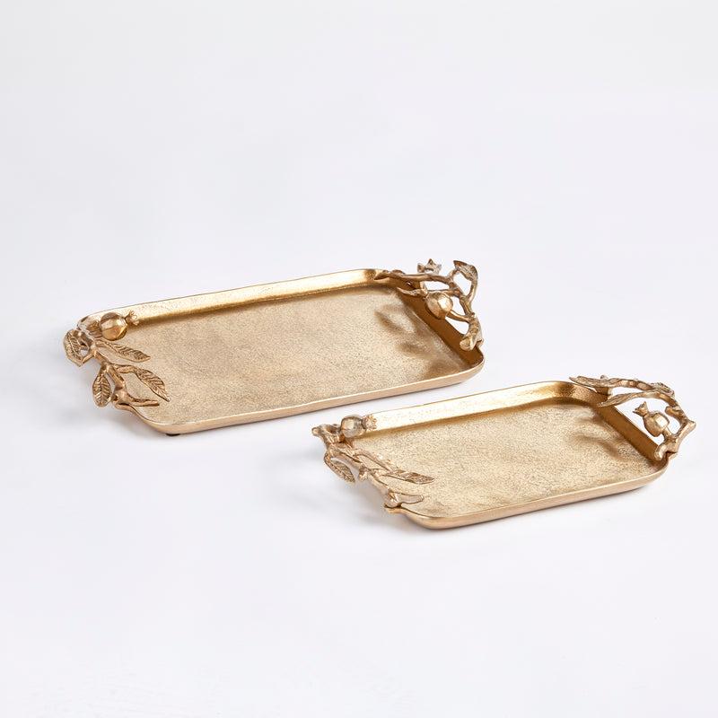 NAPA Home & Garden, POMEGRANATE BRANCH DECORATIVE TRAYS, SET OF 2,N3DK29