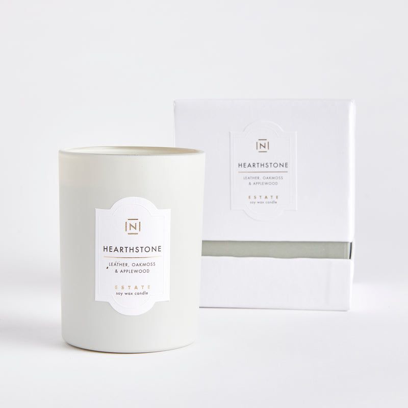 NAPA Home & Garden, ESTATE SOY WAX CANDLE HEARTHSTONE,N3EC02