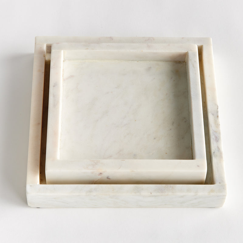 NAPA Home & Garden, AMANI SQUARE MARBLE TRAYS SMALL, SET OF 2,N4ES06