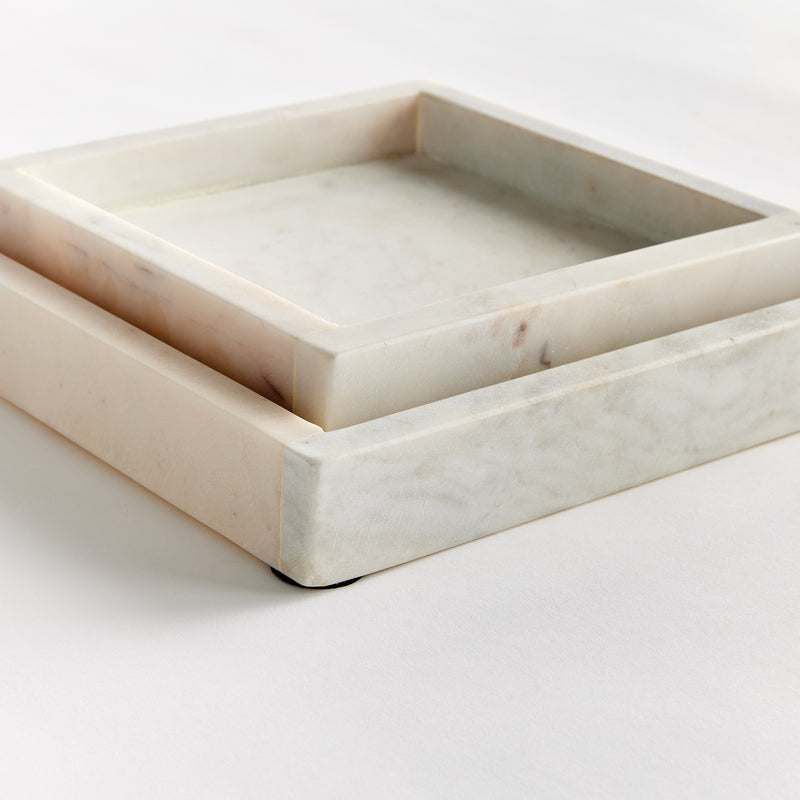 NAPA Home & Garden, AMANI SQUARE MARBLE TRAYS SMALL, SET OF 2,N4ES06