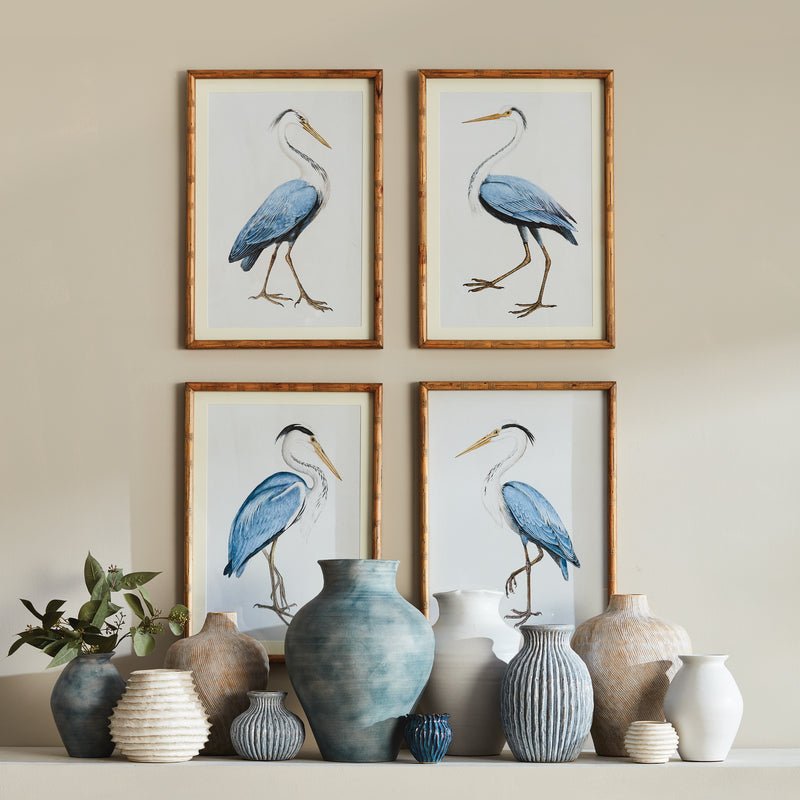 NAPA Home & Garden, ELEGANT BLUE HERON PRINTS, SET OF 4,N4NH04