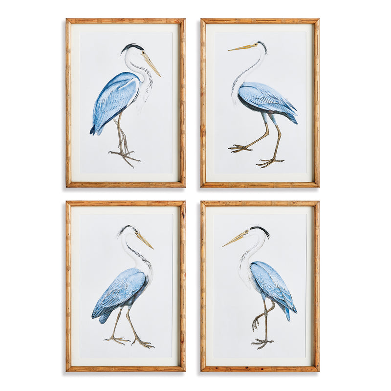 NAPA Home & Garden, ELEGANT BLUE HERON PRINTS, SET OF 4,N4NH04