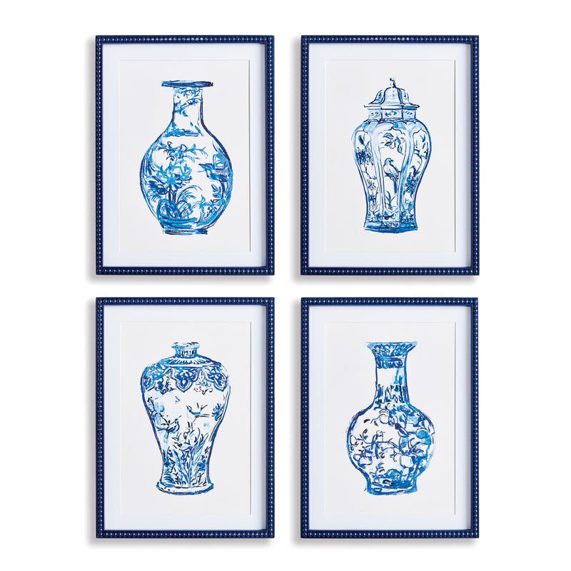 NAPA Home & Garden, ORNAMENTAL URNS IN BLUE, SET OF 4,N4NH13