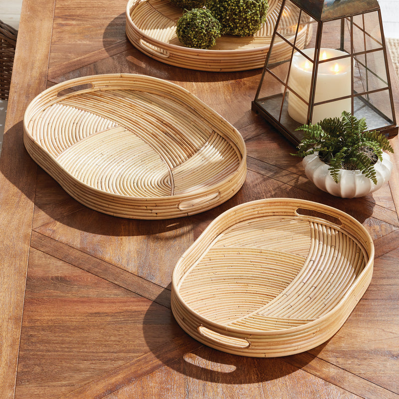 NAPA Home & Garden, JELANI CANE OVAL TRAYS, SET OF 2,N4NP02