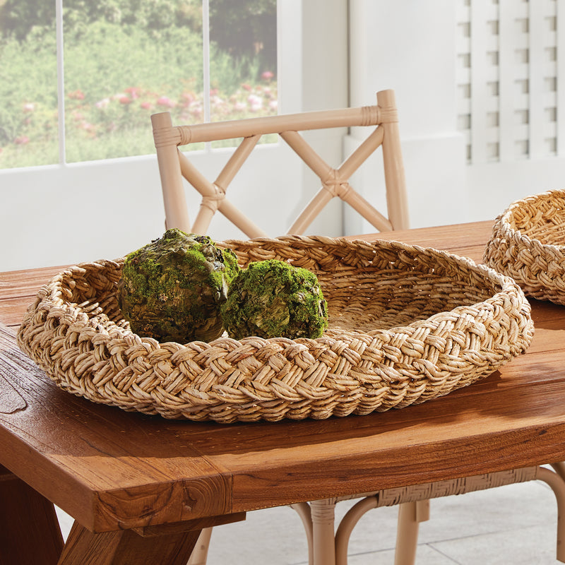 NAPA Home & Garden, ABACA FRENCH BRAIDED ROUND TRAYS, SET OF 2,N4TD05