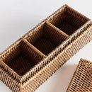 NAPA Home & Garden, BURMA RATTAN 3-COMPARTMENT LIDDED BOX,N4TN02BR