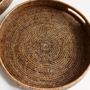 NAPA Home & Garden, BURMA RATTAN ROUND OTTOMAN TRAYS, SET OF 2
