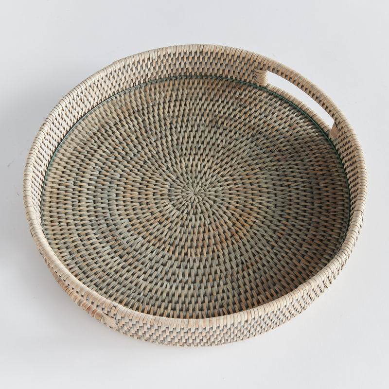 NAPA Home & Garden, BURMA RATTAN ROUND SERVING TRAY,N4TN251GY