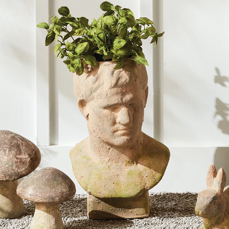 NAPA Home & Garden, WEATHERED GARDEN MALE BUST PLANTER,N5DJ75