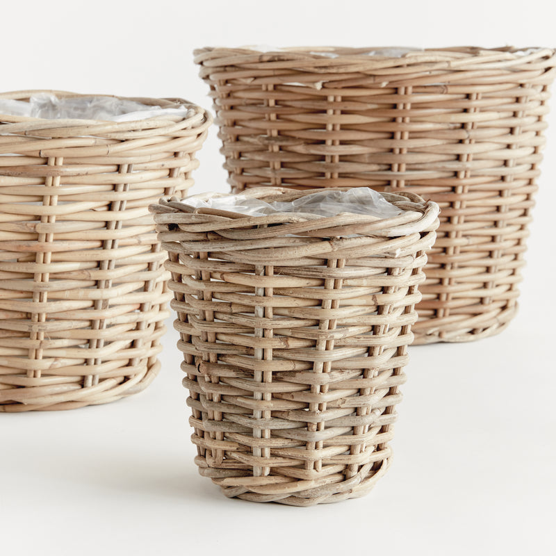 NAPA Home & Garden, NORMANDY TAPERED BASKET PLANTERS, SET OF 3,N5RT18