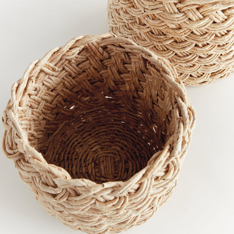 NAPA Home & Garden, ABACA FRENCH BRAID STORAGE BASKETS ROUND, SET OF 2,N5TD17