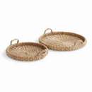 SAWYER ROUND TRAYS WITH HANDLES, SET OF 2