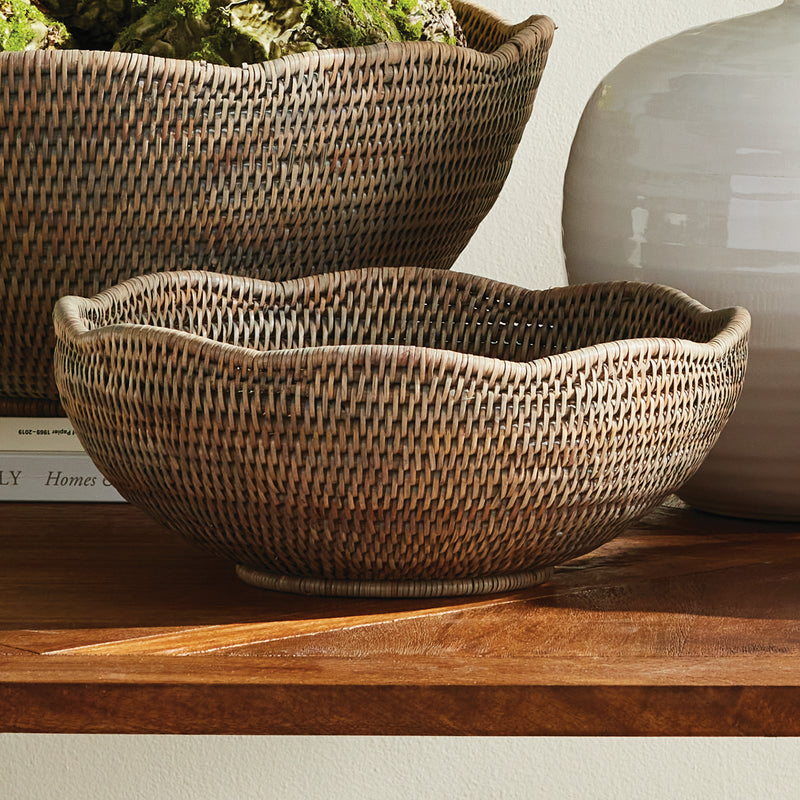 NAPA Home & Garden, BURMA RATTAN SCALLOPED EDGE BOWL,N5TN04GY