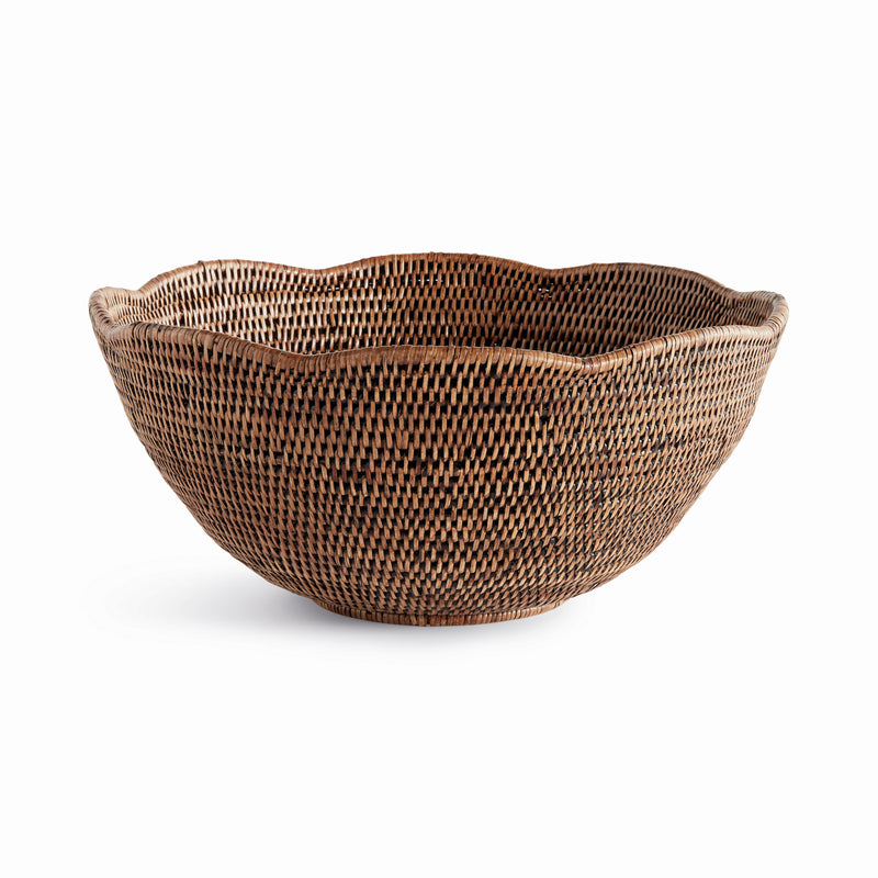 NAPA Home & Garden, BURMA RATTAN SCALLOPED EDGE BOWL LARGE,N5TN08BR