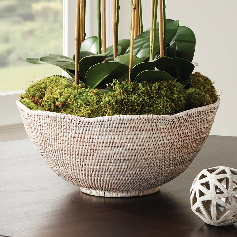 NAPA Home & Garden, BURMA RATTAN SCALLOPED EDGE BOWL LARGE,N5TN08WH