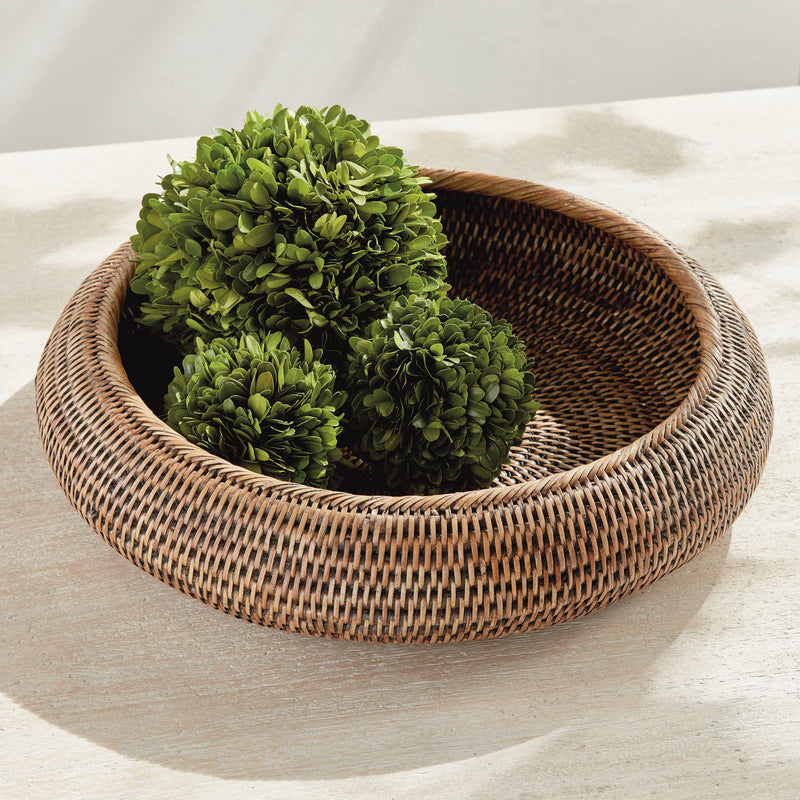 NAPA Home & Garden, BURMA RATTAN SHALLOW DISPLAY BOWLS, SET OF 2,N5TN09BR