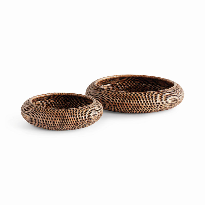 NAPA Home & Garden, BURMA RATTAN SHALLOW DISPLAY BOWLS, SET OF 2,N5TN09BR