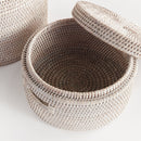 NAPA Home & Garden, BURMA RATTAN ROUND LIDDED BOXES, SET OF 2