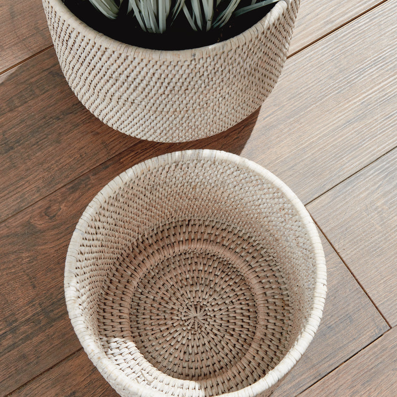 NAPA Home & Garden, BURMA RATTAN CACHEPOTS LARGE, SET OF 2,N5TN13WH