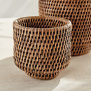 Burma Rattan Cachepots Small, Set Of 2