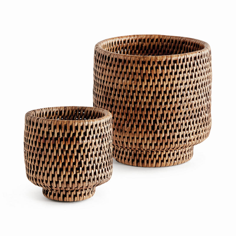 NAPA Home & Garden, BURMA RATTAN CACHEPOTS SMALL, SET OF 2,N5TN14BR