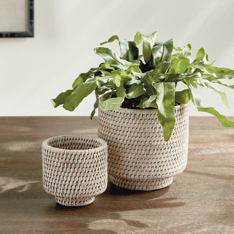 NAPA Home & Garden, BURMA RATTAN CACHEPOTS SMALL, SET OF 2,N5TN14WH