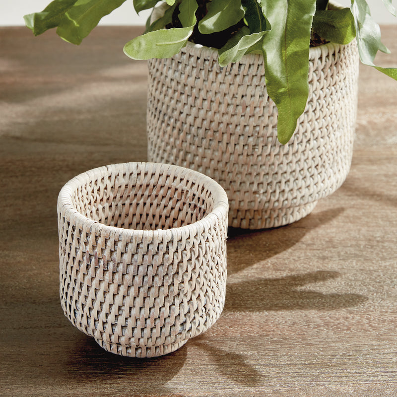 NAPA Home & Garden, BURMA RATTAN CACHEPOTS SMALL, SET OF 2,N5TN14WH