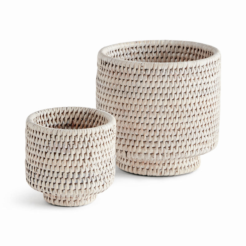 NAPA Home & Garden, BURMA RATTAN CACHEPOTS SMALL, SET OF 2,N5TN14WH