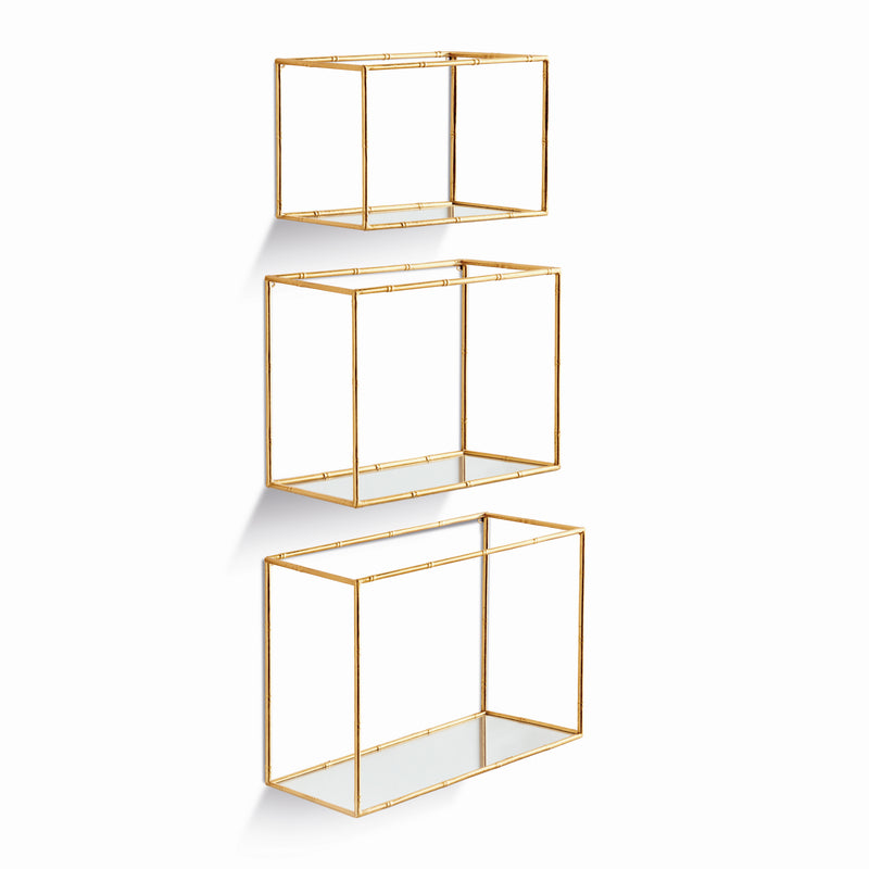 NAPA Home & Garden, DAPHNE MIRRORED WALL SHELVES, SET OF 3,N5TY05