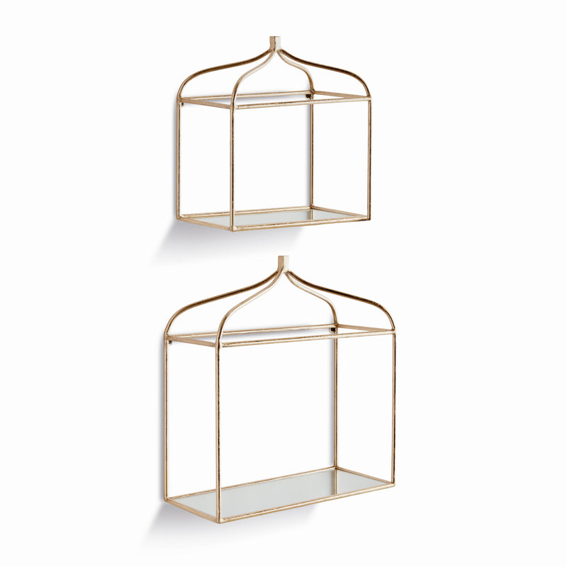 NAPA Home & Garden, ABBEY MIRRORED WALL SHELVES, SET OF 2,N5TY07