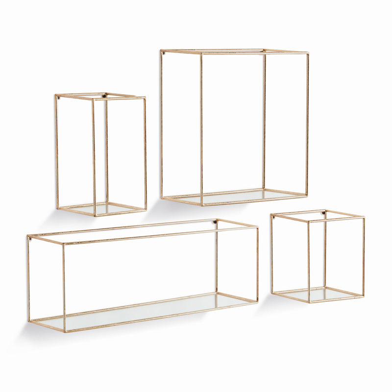 NAPA Home & Garden, DUNCAN MIRRORED WALL SHELVES, SET OF 4,N5TY08