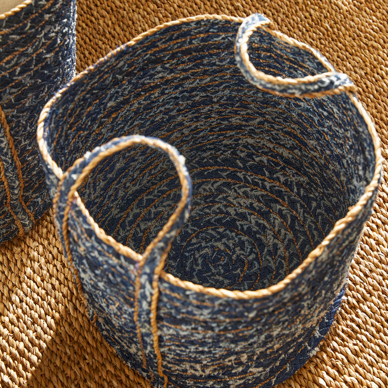 NAPA Home & Garden, DENIM ROUND BASKETS, SET OF 3,NDB413