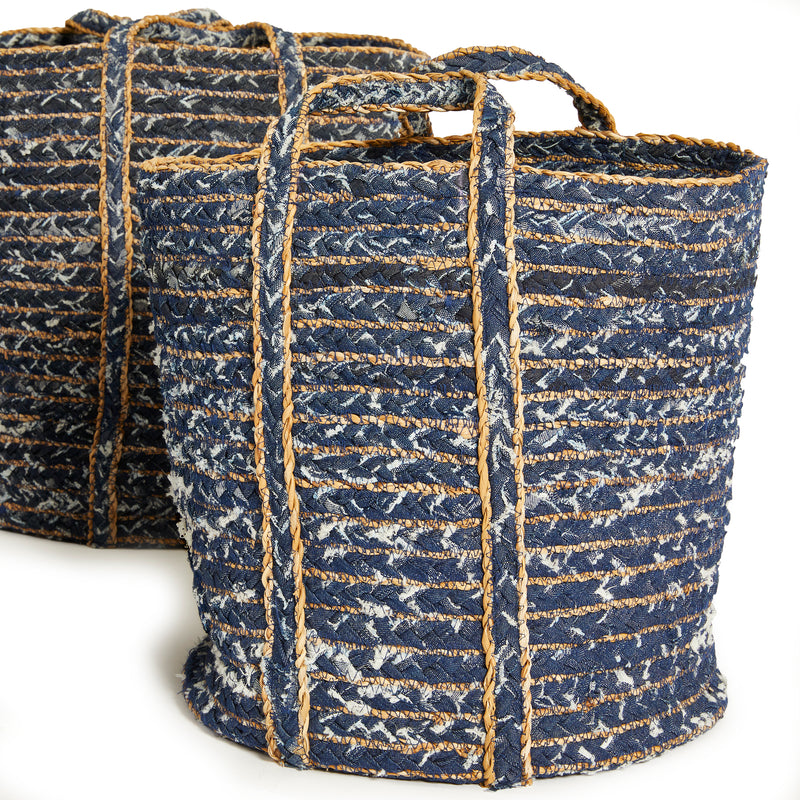 NAPA Home & Garden, DENIM ROUND BASKETS, SET OF 3,NDB413