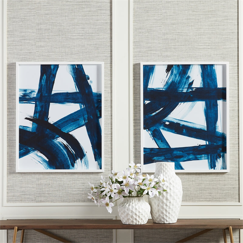 Napa Home Garden, INDIGO ABSTRACTS ,SET OF 2,nh241