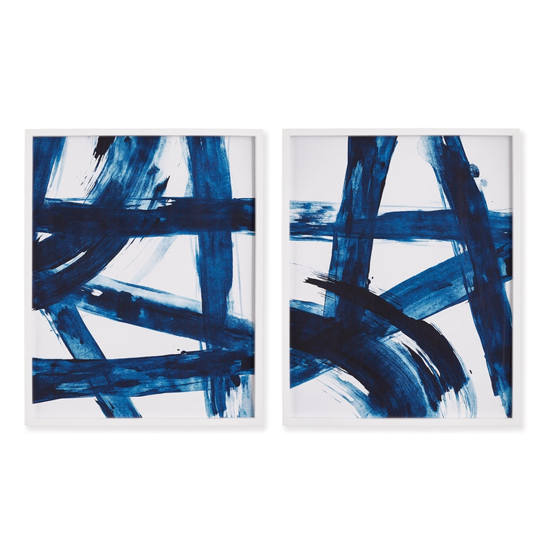 Napa Home Garden, INDIGO ABSTRACTS ,SET OF 2,nh241