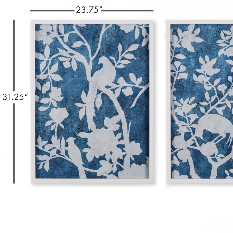 NAPA Home & Garden, AVIARY CYANO PRINTS, SET OF 2,NH417