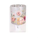 Petal & Plow Nightlight Glass Floral with Butterfly Cut Outs, White