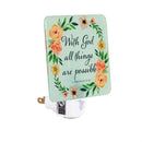 Simple Blessings Nightlight Glass, With God all things are possible, Window Box