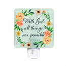 Simple Blessings Nightlight Glass, With God all things are possible, Window Box