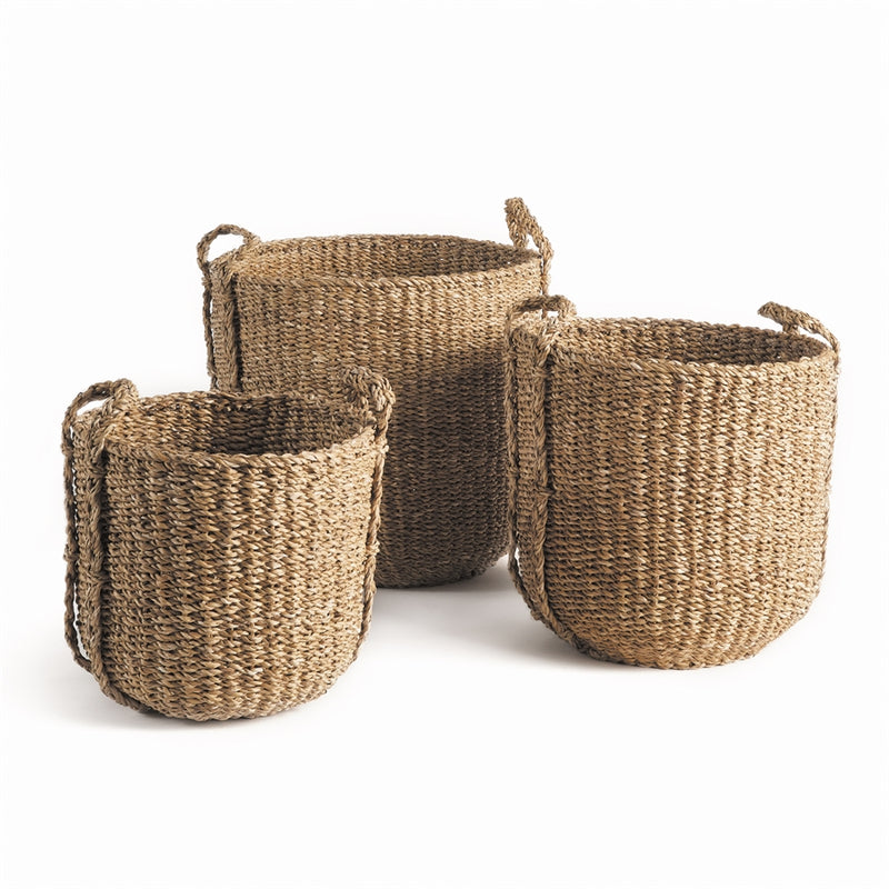 Napa Home Garden, SEAGRASS ROUND DRUM BASKETS ,SET OF 3,nsg408