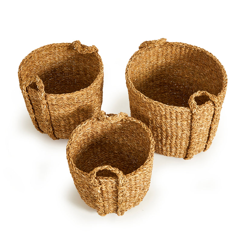 NAPA Home & Garden, SEAGRASS ROUND DRUM BASKETS, SET OF 3,NSG408