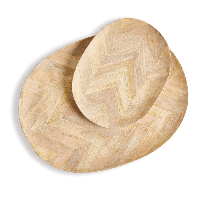 NAPA Home & Garden, MARQUETRY OVAL TRAYS, SET OF 2,NT404