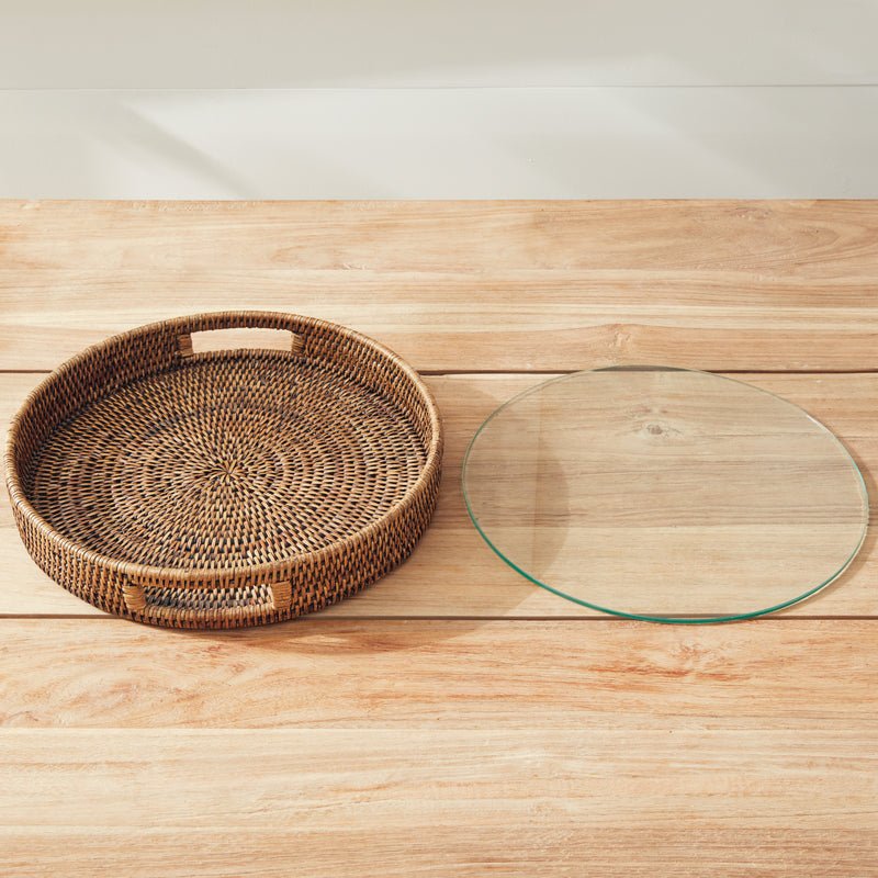 NAPA Home & Garden, BURMA RATTAN ROUND SERVING TRAY,NTN251BR