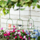 Hillside Pasture Outdoor Hanging Decor, Metal Farm Animals on Swing, 9", 3 Asst