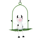 Hillside Pasture Outdoor Hanging Decor, Metal Farm Animals on Swing, 9", 3 Asst