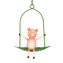 Hillside Pasture Outdoor Hanging Decor, Metal Farm Animals on Swing, 9", 3 Asst