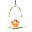 Cottage Garden Outdoor Hanging Decor, Metal Sprites on Swing, 9", Asst of 4