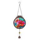 Cottage Garden Outdoor Hanging decor, Double Sided Solar Flower Hanging Decor, 3 Asst