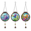 Cottage Garden Outdoor Hanging decor, Double Sided Solar Butterfly/Dragonfly/Hummingbird, 3 Asst